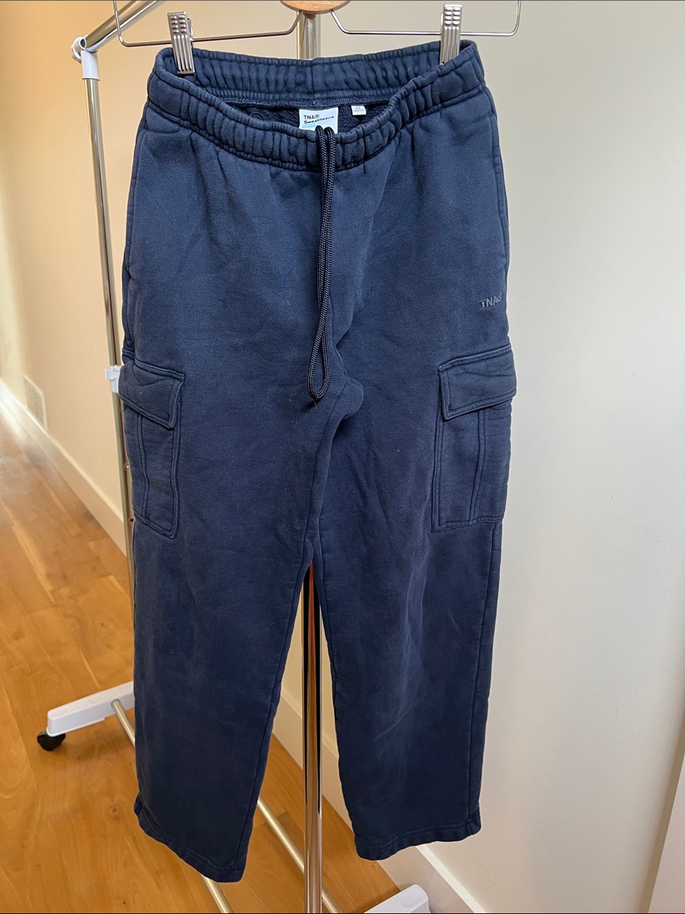Aritzia TNA Navy Cargo Sweat Joggers with Drawstring